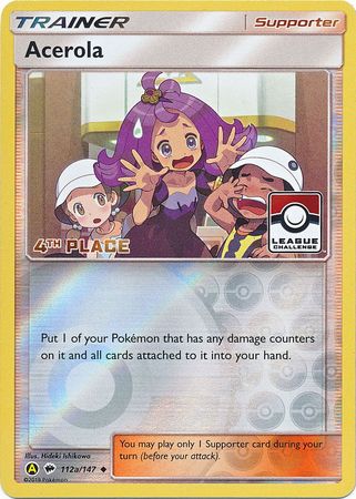 Acerola (112a/147) (League Promo 4th Place) [Sun & Moon: Burning Shadows] | A1Comics