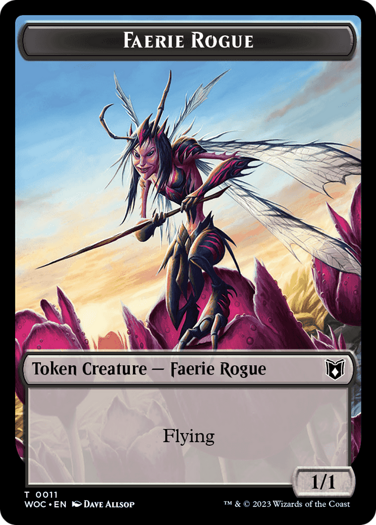 Faerie Rogue // Pirate (0011) Double-Sided Token [Wilds of Eldraine Commander Tokens] | A1Comics