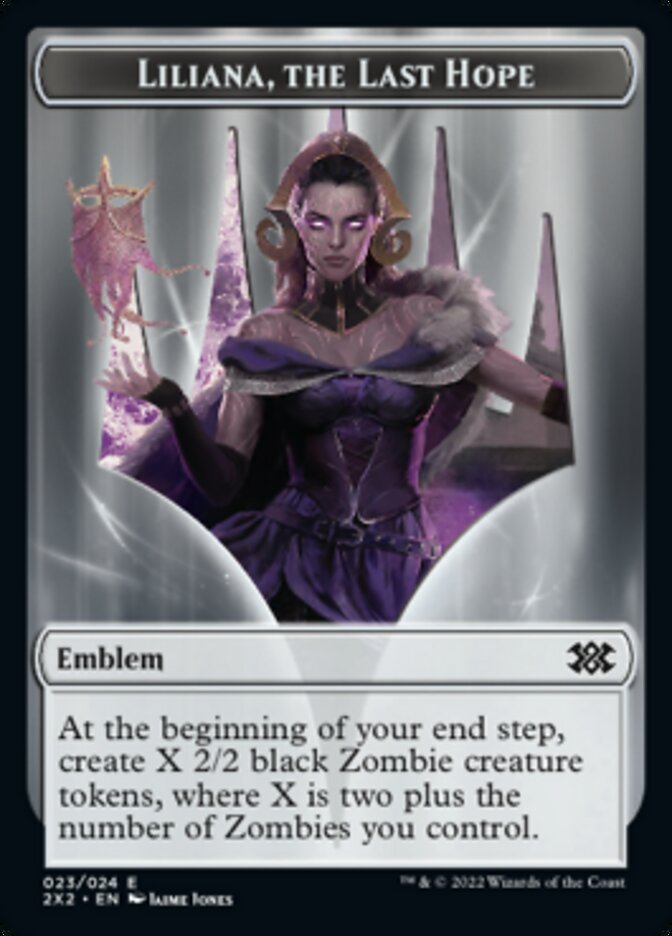 Liliana, the Last Hope Emblem // Spirit (002) Double-Sided Token [Double Masters 2022 Tokens] | A1Comics