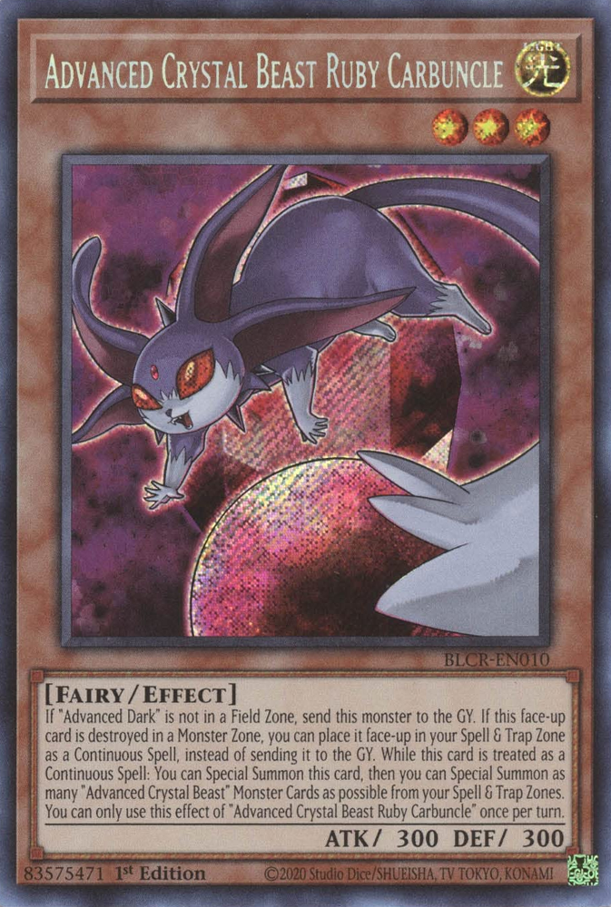 Advanced Crystal Beast Ruby Carbuncle [BLCR-EN010] Secret Rare | A1Comics