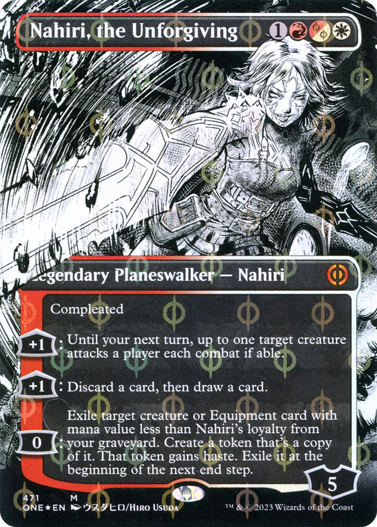 Nahiri, the Unforgiving (Borderless Manga Step-and-Compleat Foil) [Phyrexia: All Will Be One] | A1Comics