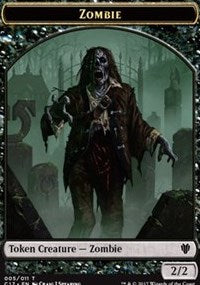 Zombie // Gold Double-Sided Token [Commander 2017 Tokens] | A1Comics