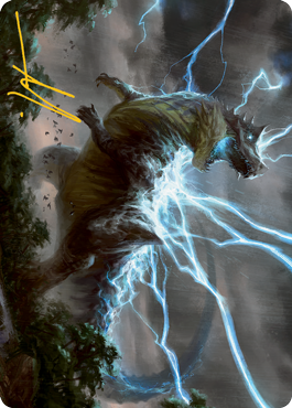 Thrasta, Tempest's Roar Art Card (41) (Gold-Stamped Signature) [Modern Horizons 2 Art Series] | A1Comics