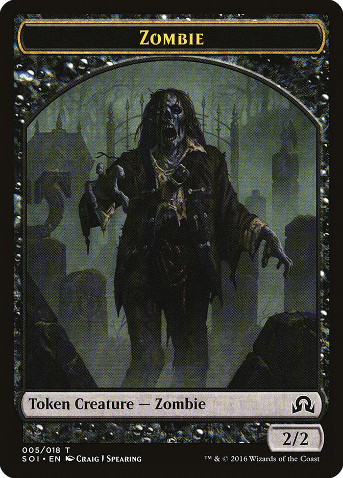 Zombie Token [Shadows over Innistrad Tokens] | A1Comics