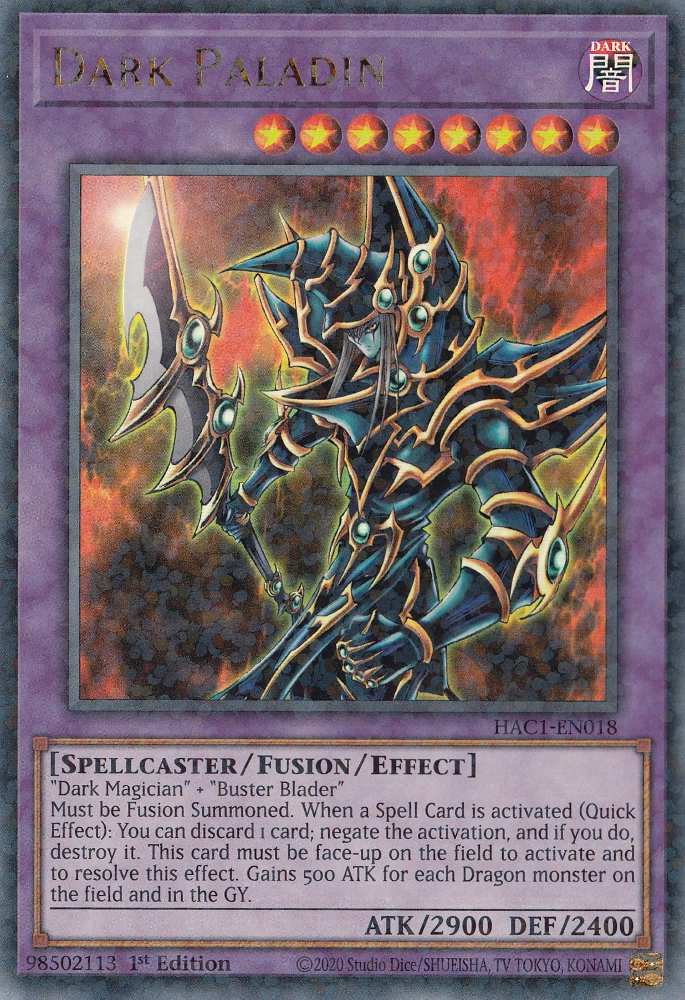 Dark Paladin (Duel Terminal) [HAC1-EN018] Parallel Rare | A1Comics