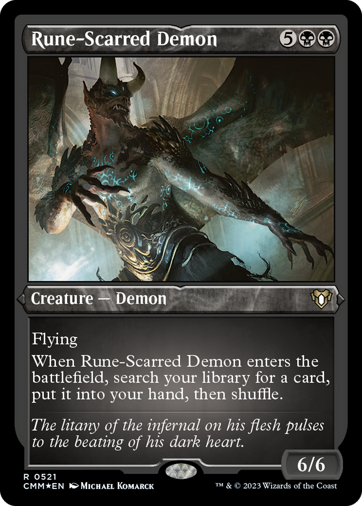 Rune-Scarred Demon (Foil Etched) [Commander Masters] | A1Comics