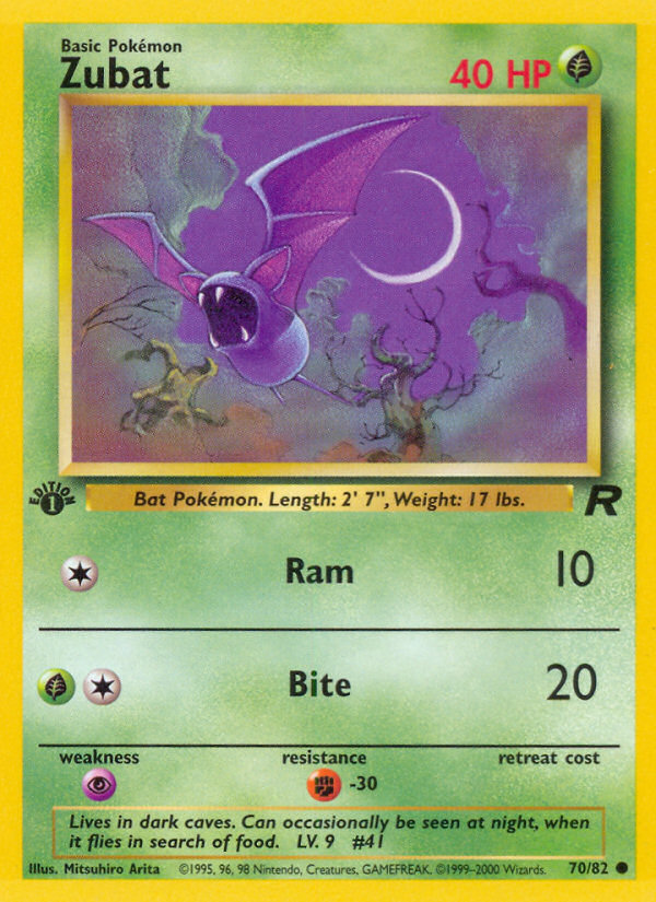 Zubat (70/82) [Team Rocket 1st Edition] | A1Comics